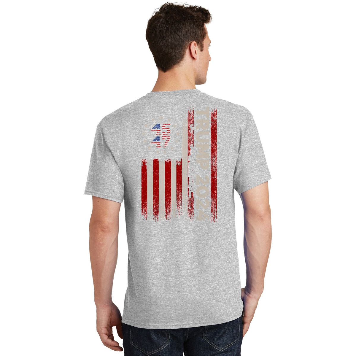 45 47 Trump 2024 American Flag Front And Back T-Shirt product image 10