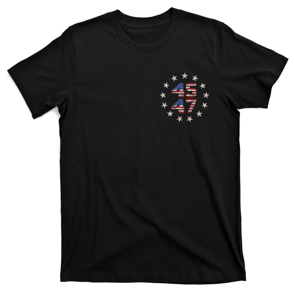 45 47 Trump 2024 American Flag Front And Back T-Shirt product image 7
