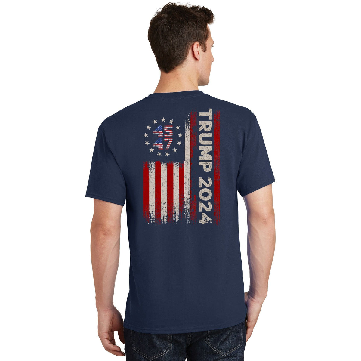 45 47 Trump 2024 American Flag Front And Back T-Shirt product image 2