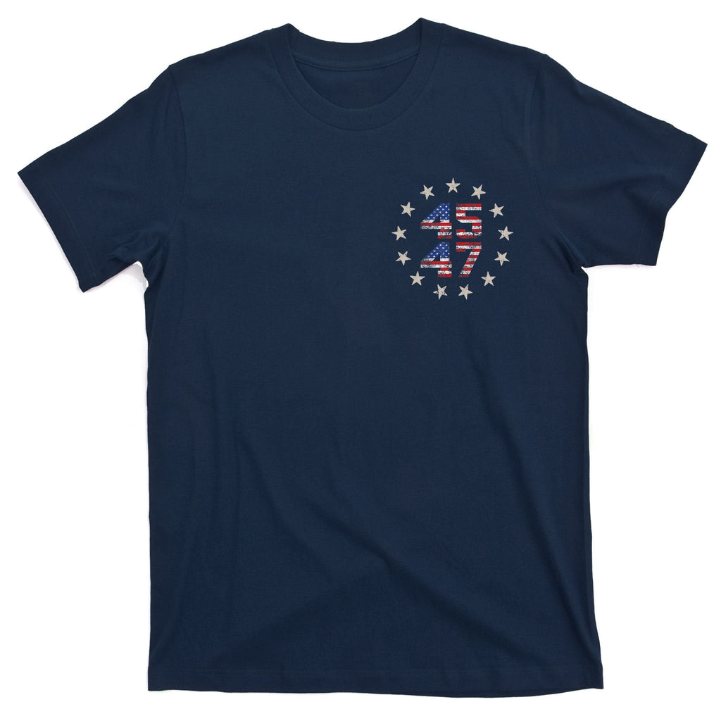 45 47 Trump 2024 American Flag Front And Back T-Shirt product image 1