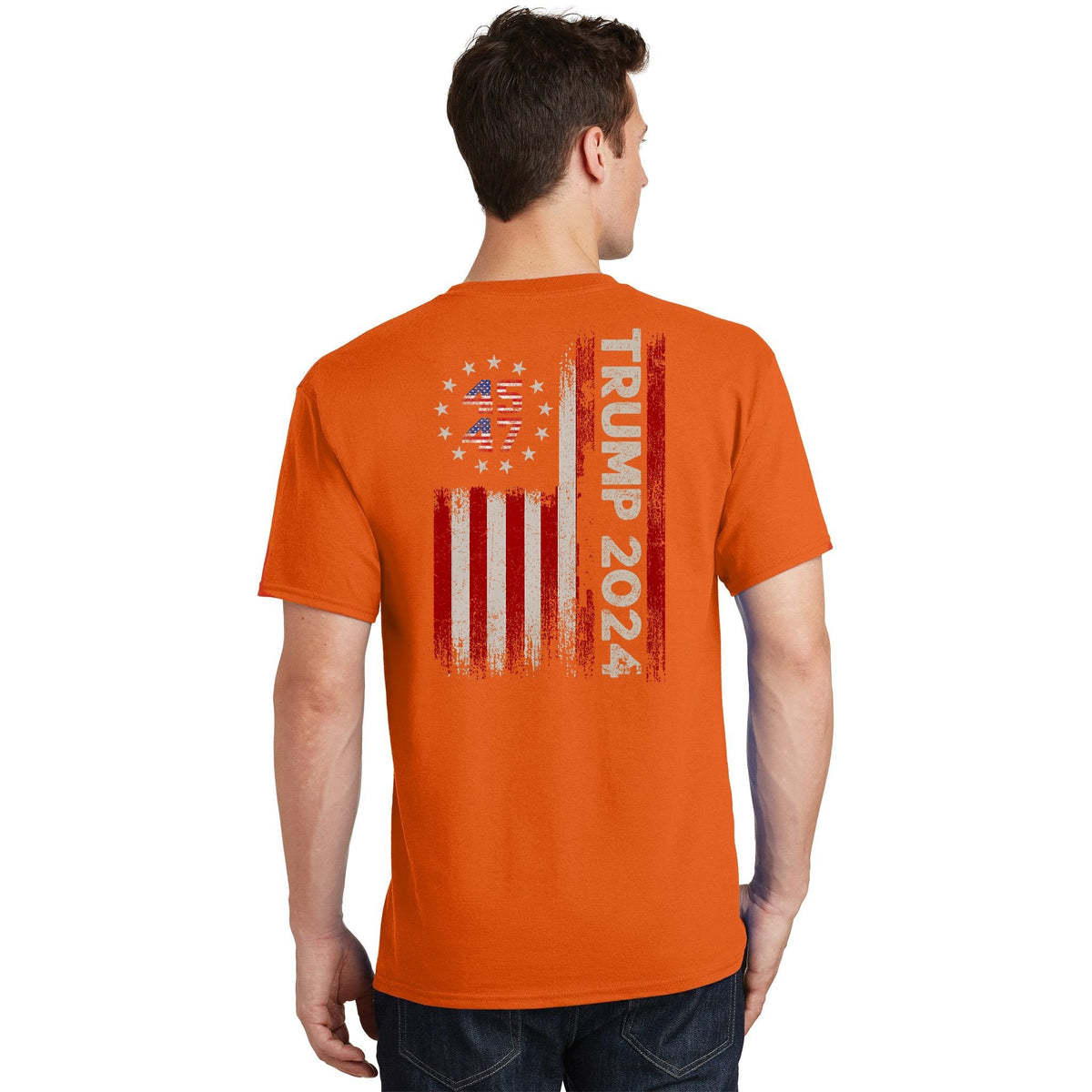 45 47 Trump 2024 American Flag Front And Back T-Shirt product image 6