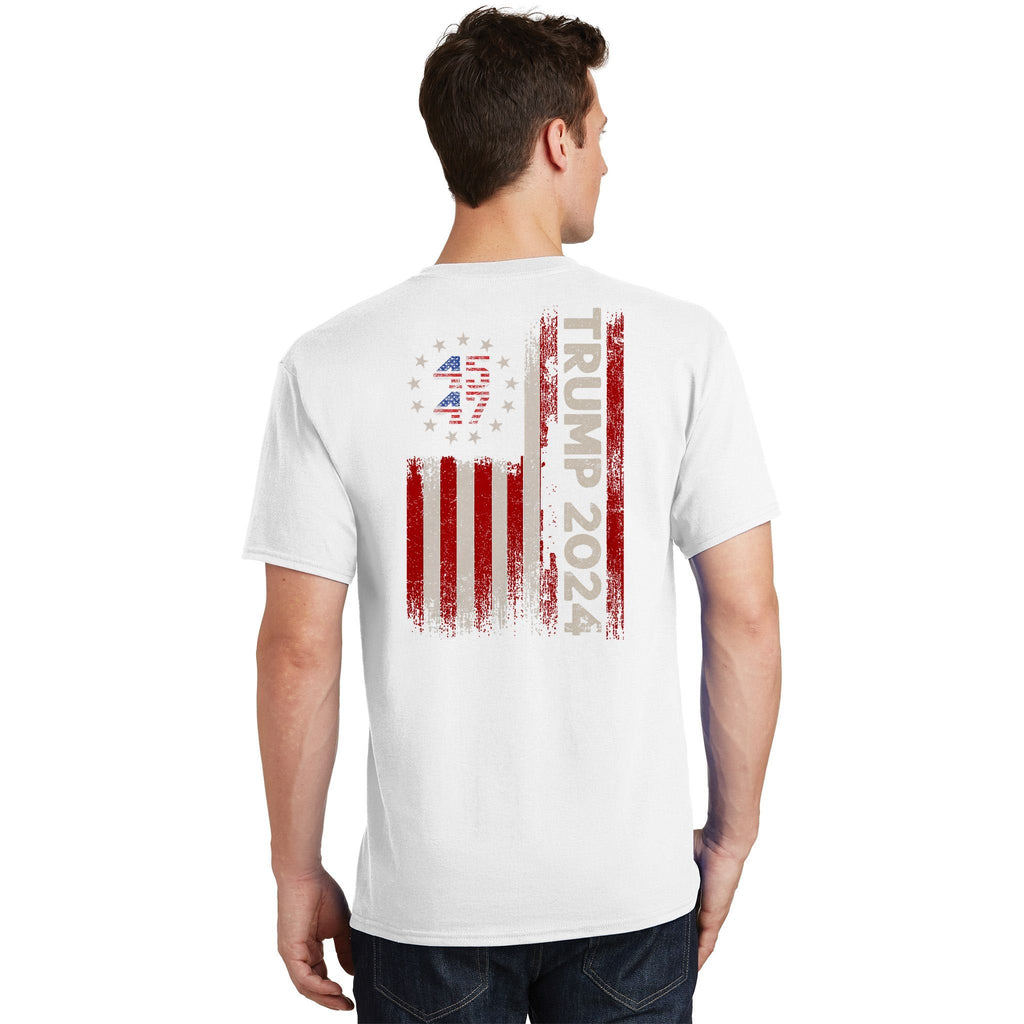 45 47 Trump 2024 American Flag Front And Back T-Shirt product image 12