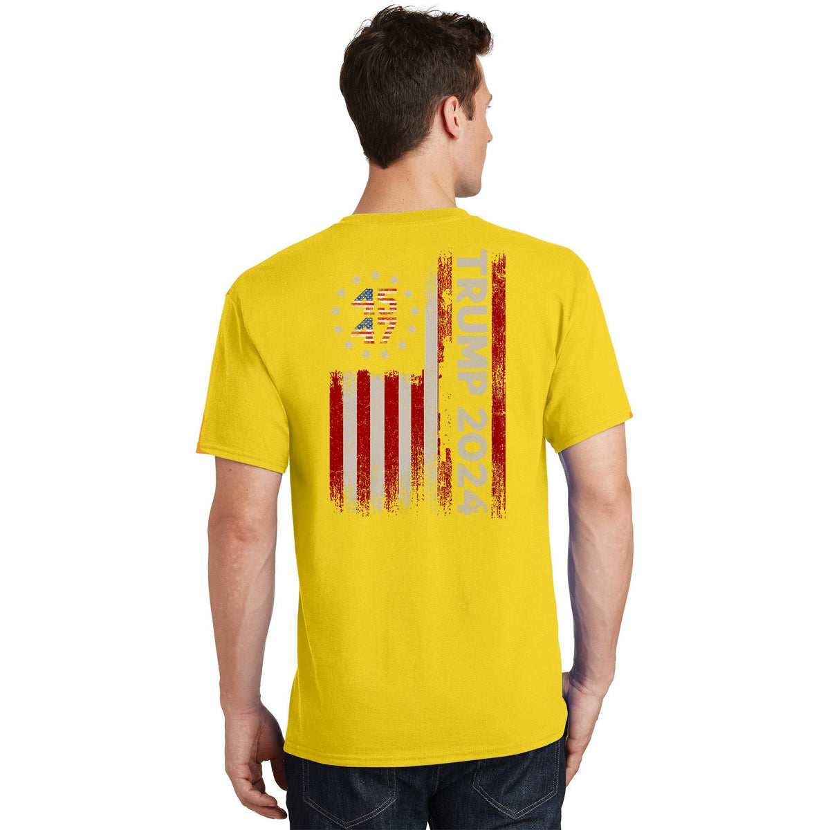 45 47 Trump 2024 American Flag Front And Back T-Shirt product image 4