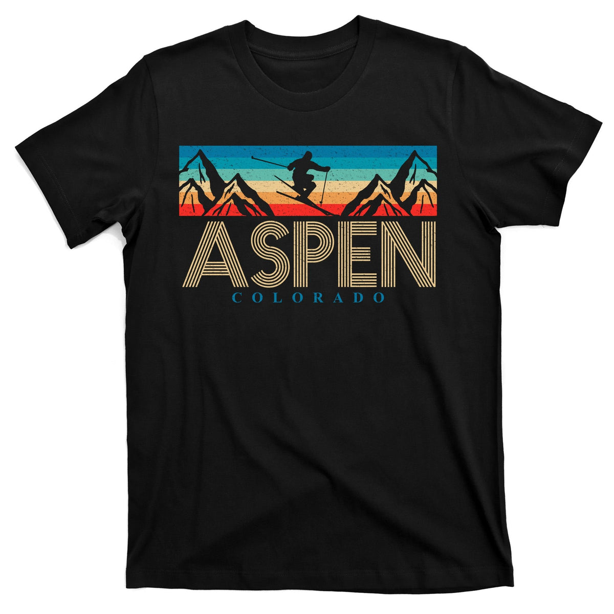 Aspen Colorado Ski Sunset Mountain T-Shirt product image 7