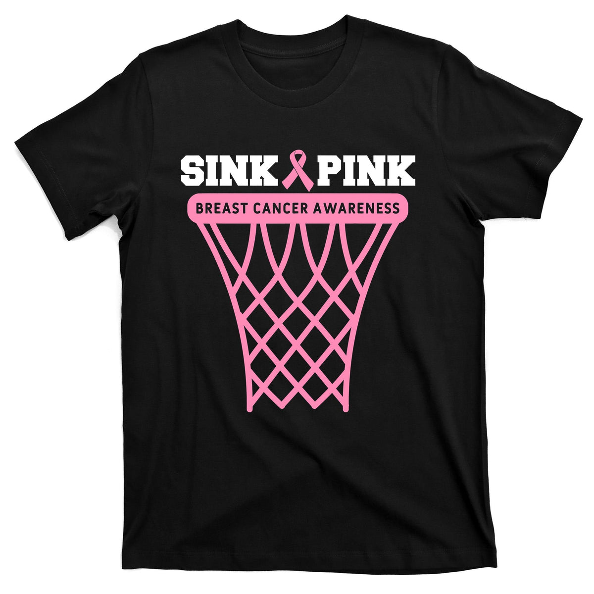 Breast Cancer Basketball Goal Pink Ribbon Awareness T-Shirt product image 7