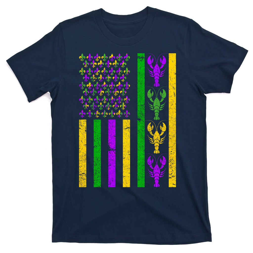 Crawfish Fleur-De-Lis Flag Mardi Gras T-Shirt product image 1