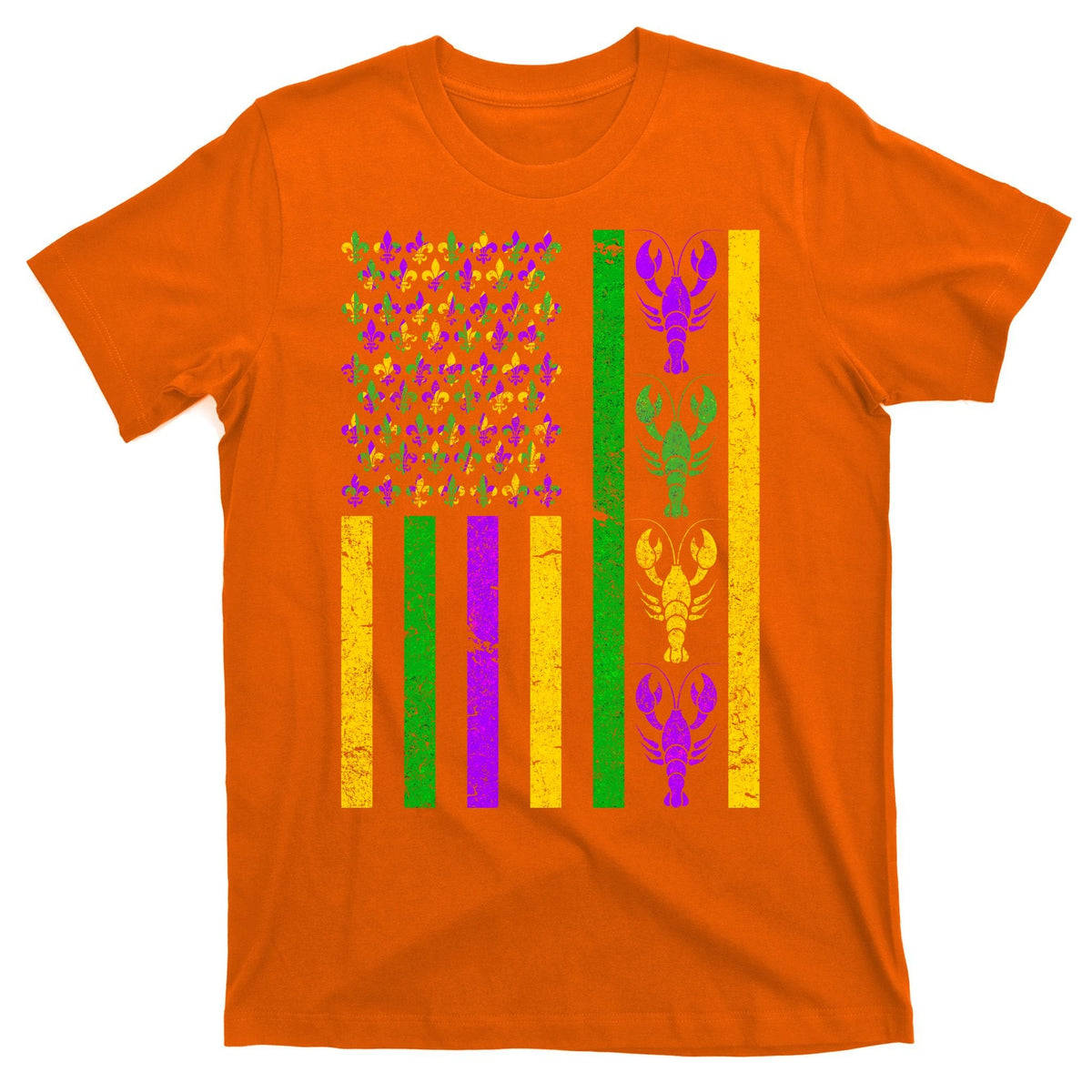 Crawfish Fleur-De-Lis Flag Mardi Gras T-Shirt product image 5