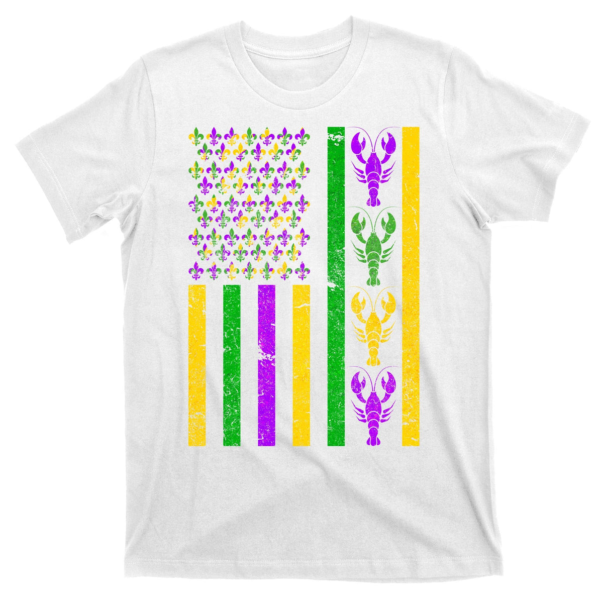Crawfish Fleur-De-Lis Flag Mardi Gras T-Shirt product image 11