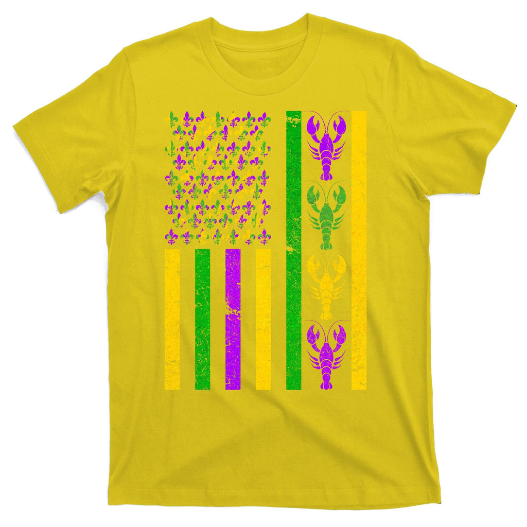 Crawfish Fleur-De-Lis Flag Mardi Gras T-Shirt product image 3