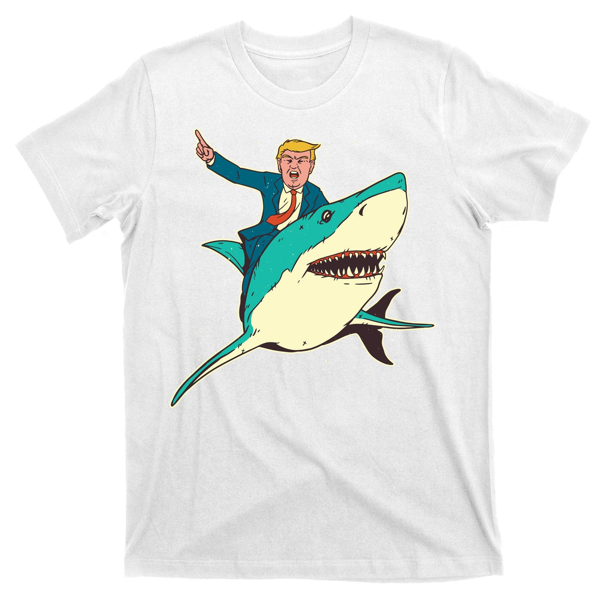 Donald Trump Riding Shark T-Shirt product image 11