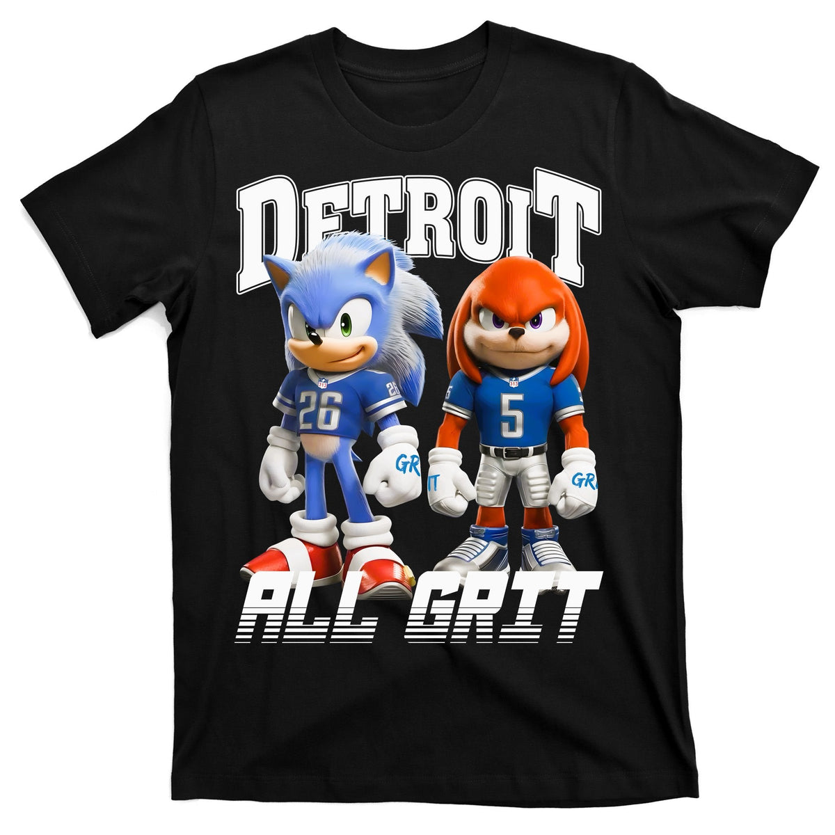 Detroit Sonic And Knuckles All Grit Football T-Shirt product image 7