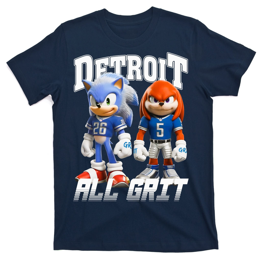 Detroit Sonic And Knuckles All Grit Football T-Shirt product image 1