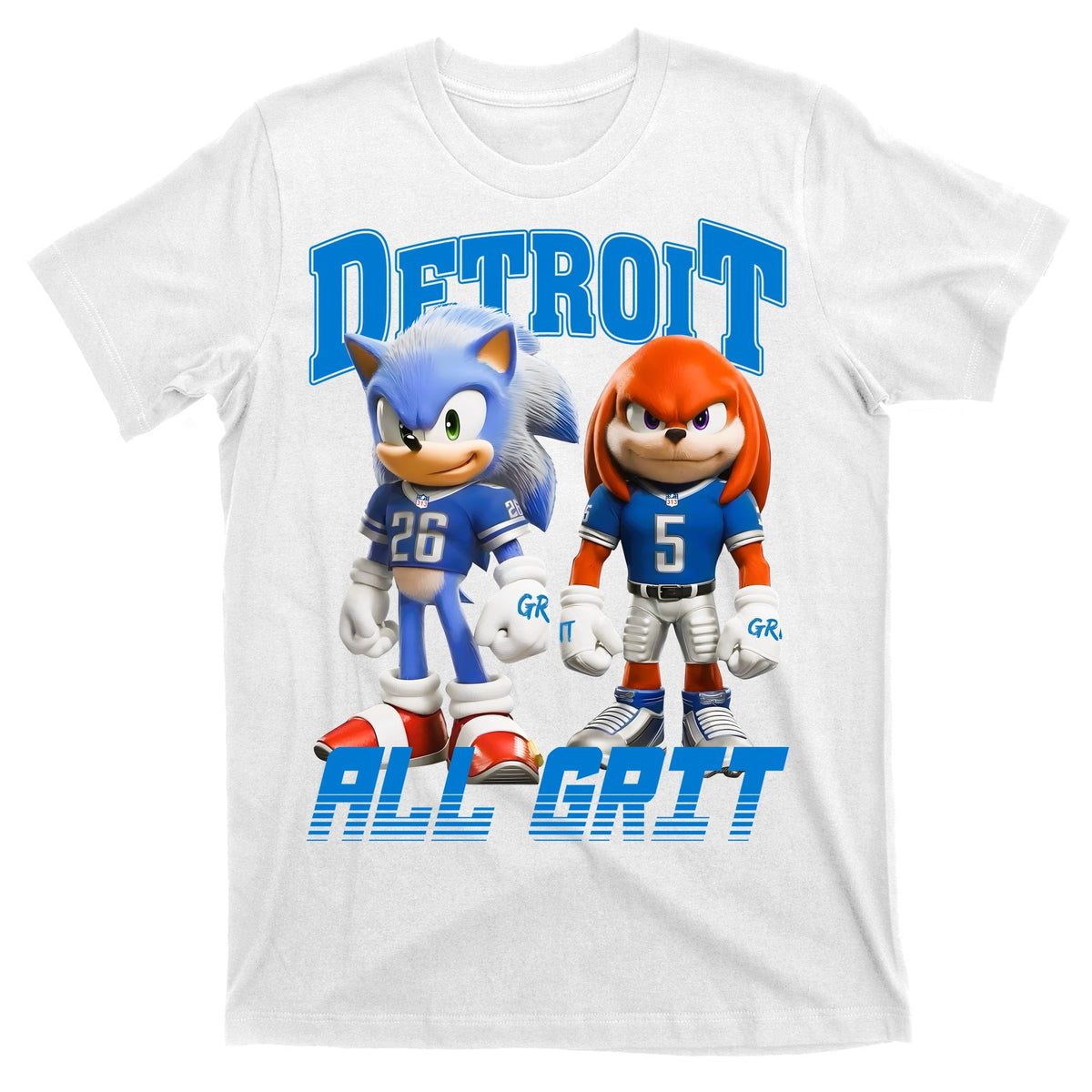 Detroit Sonic And Knuckles All Grit Football T-Shirt product image 11