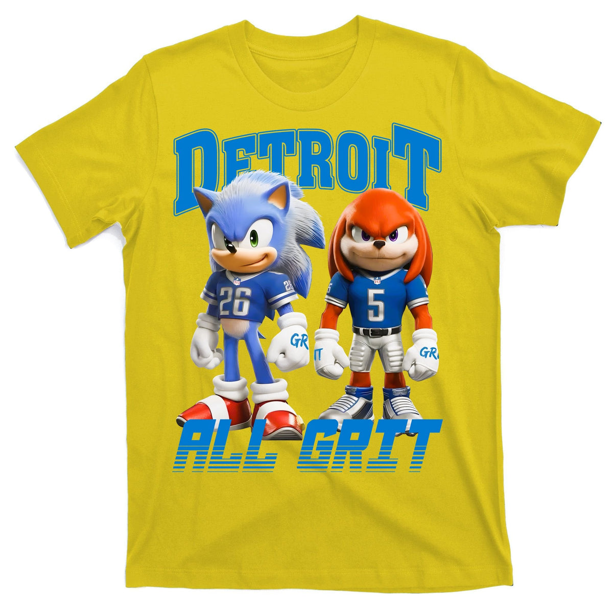 Detroit Sonic And Knuckles All Grit Football T-Shirt product image 3