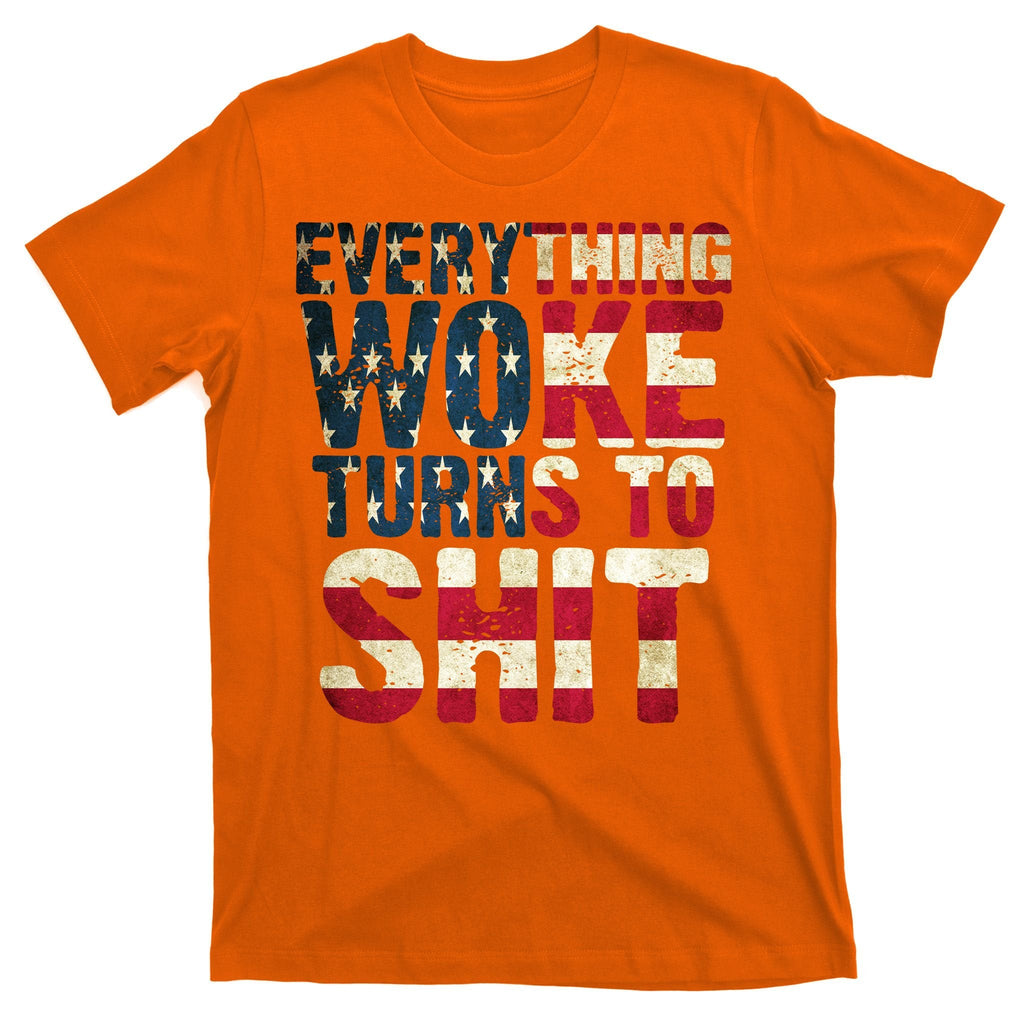 Everything Woke Turns To Shit USA Flag T-Shirt product image 5