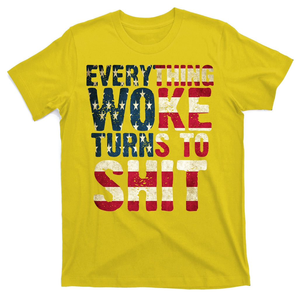 Everything Woke Turns To Shit USA Flag T-Shirt product image 3