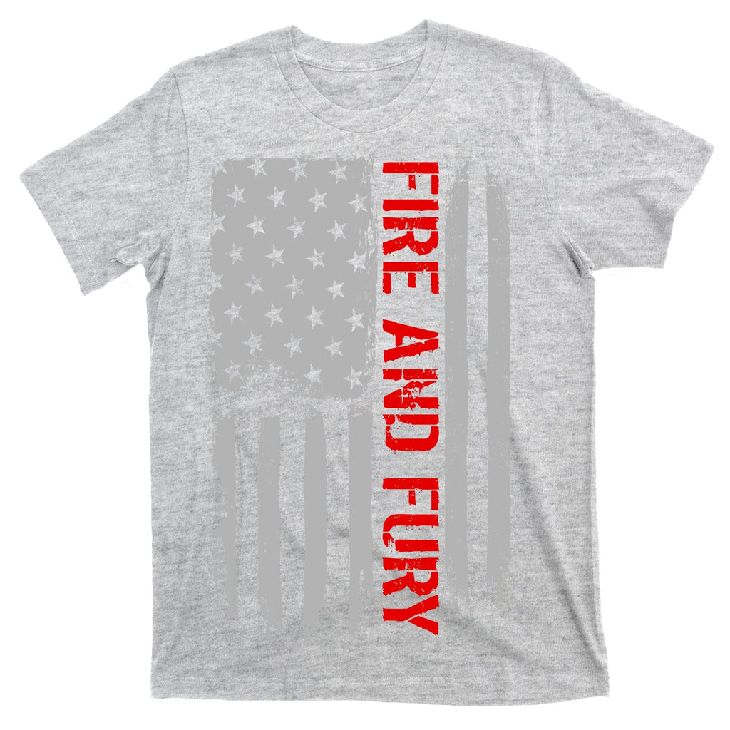 Fire and Fury Trump Military Power USA Flag T-Shirt product image 9
