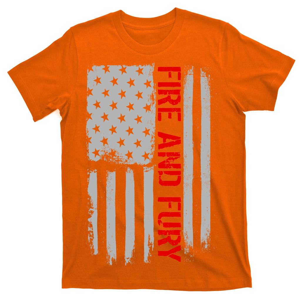 Fire and Fury Trump Military Power USA Flag T-Shirt product image 5