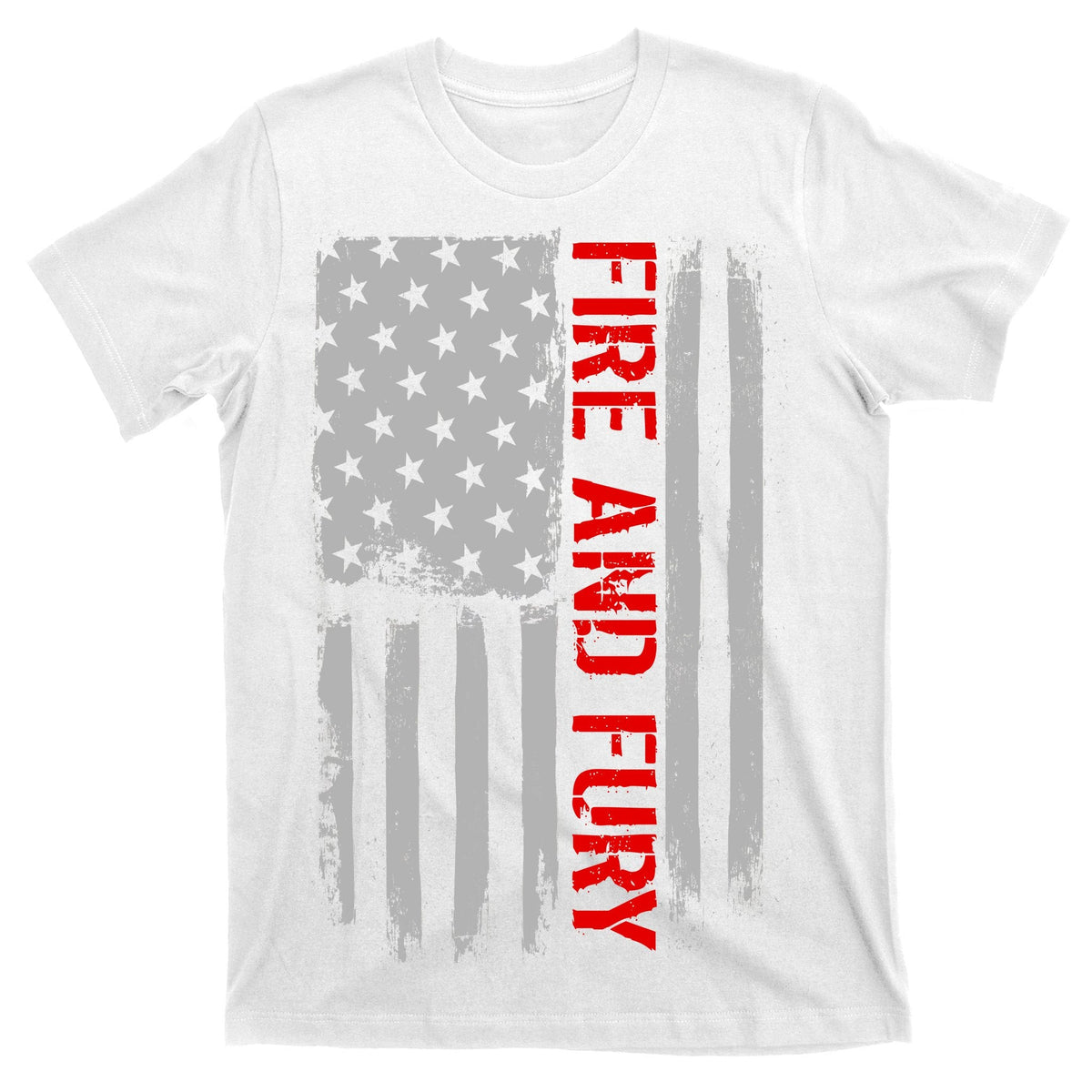 Fire and Fury Trump Military Power USA Flag T-Shirt product image 11