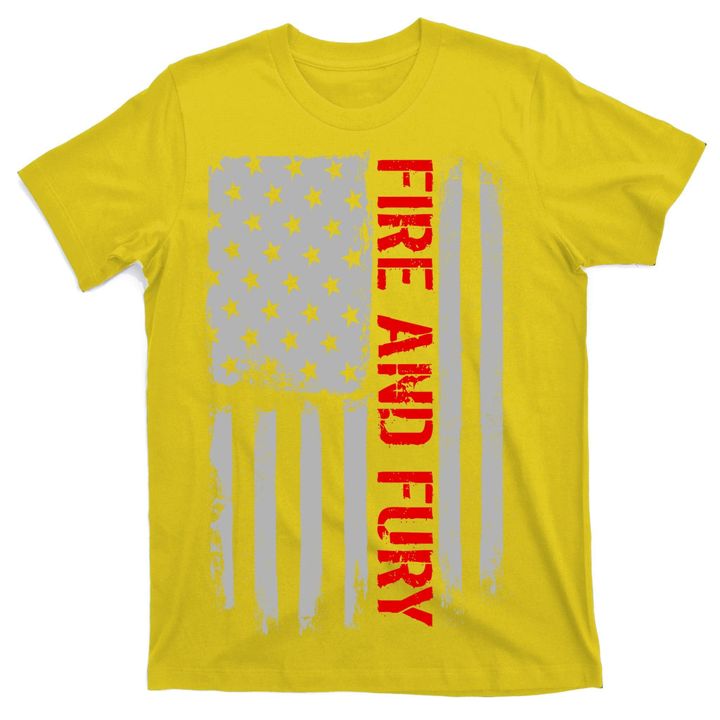 Fire and Fury Trump Military Power USA Flag T-Shirt product image 3