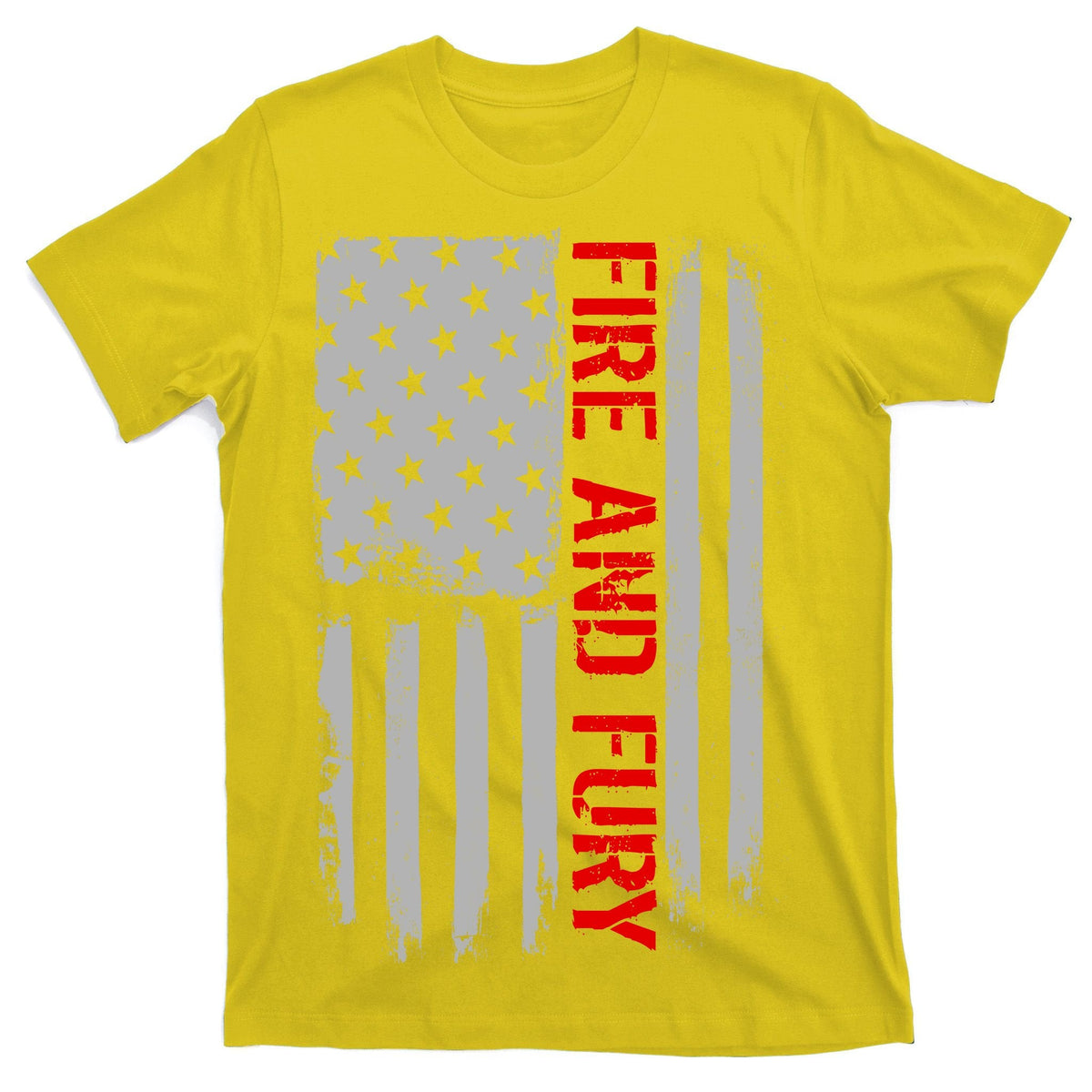 Fire and Fury Trump Military Power USA Flag T-Shirt product image 3