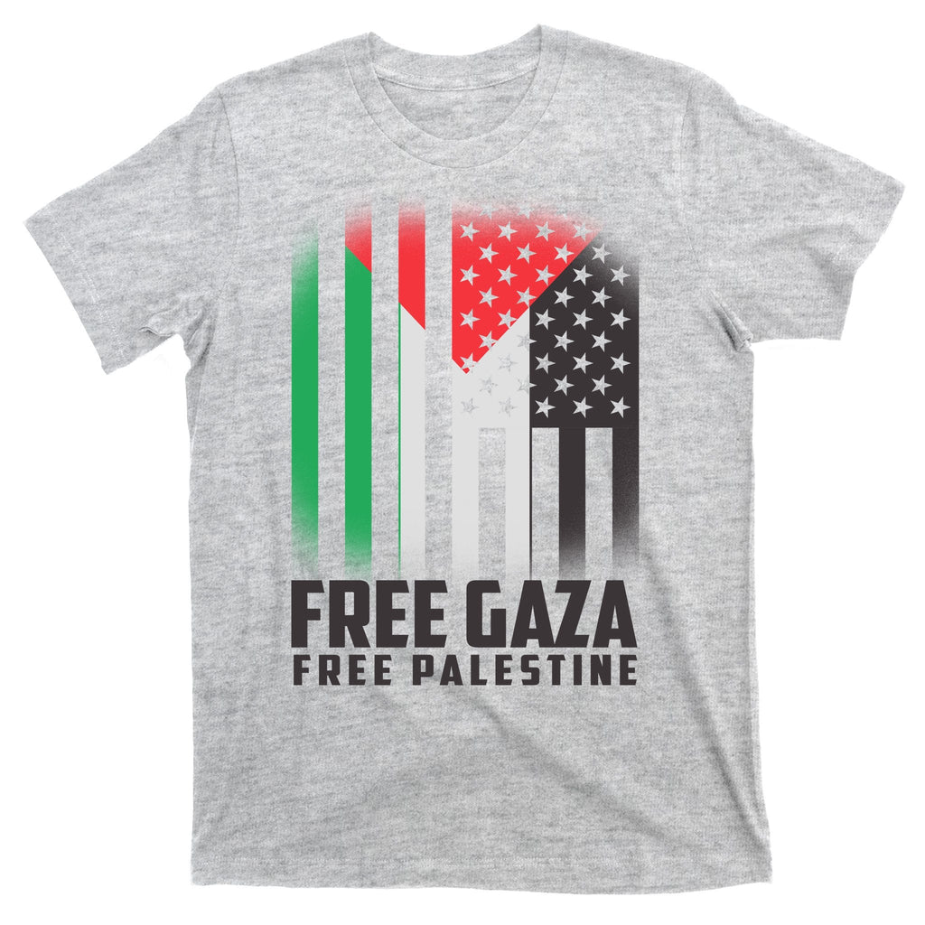 Free Gaza Palestine US Flag colors T-Shirt product image 9