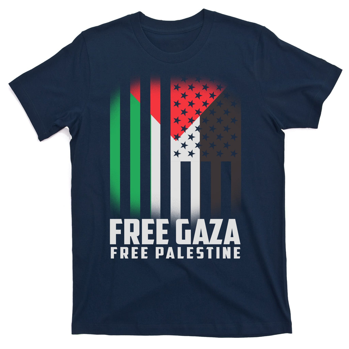 Free Gaza Palestine US Flag colors T-Shirt product image 1