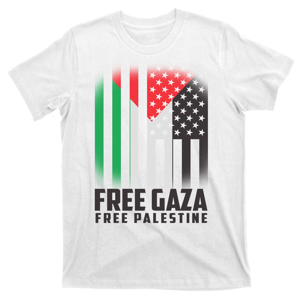 Free Gaza Palestine US Flag colors T-Shirt product image 11