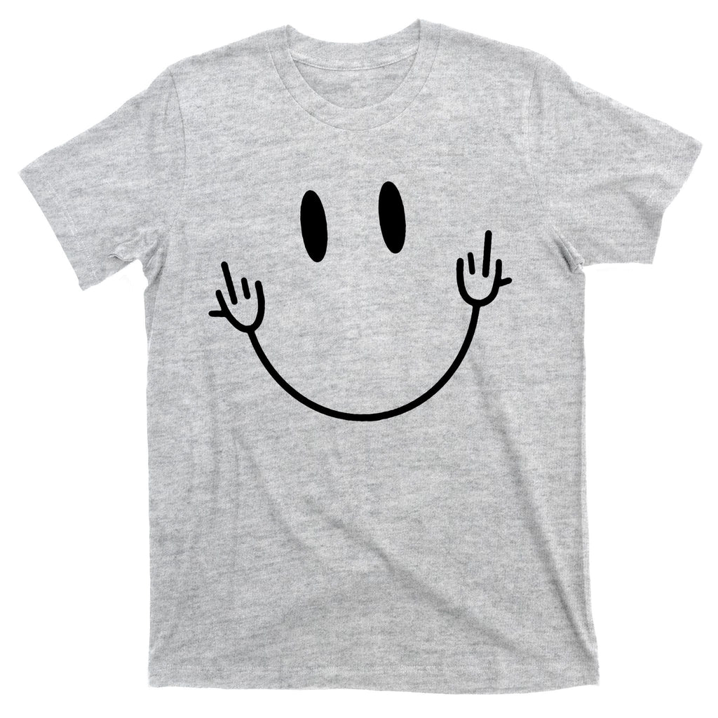 Funny Smiley Middle Finger Smile Face T-Shirt product image 9