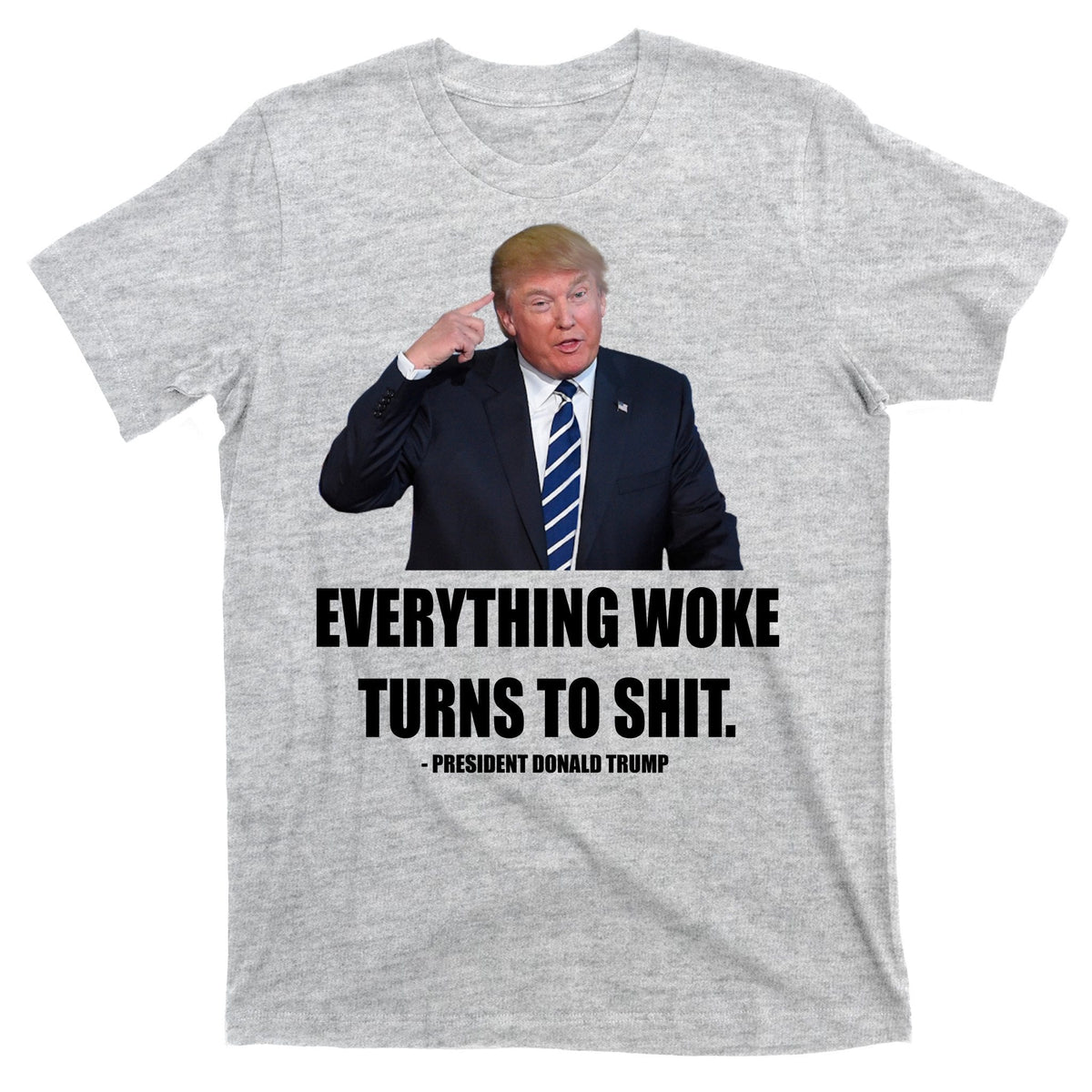 Funny Trump Everything Woke Turns To Shit Quote T-Shirt product image 9