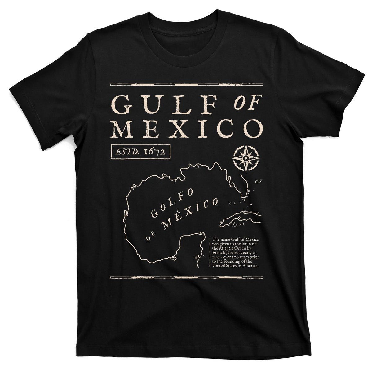 Gulf Of Mexico 1672 Historic Map T-Shirt product image 5