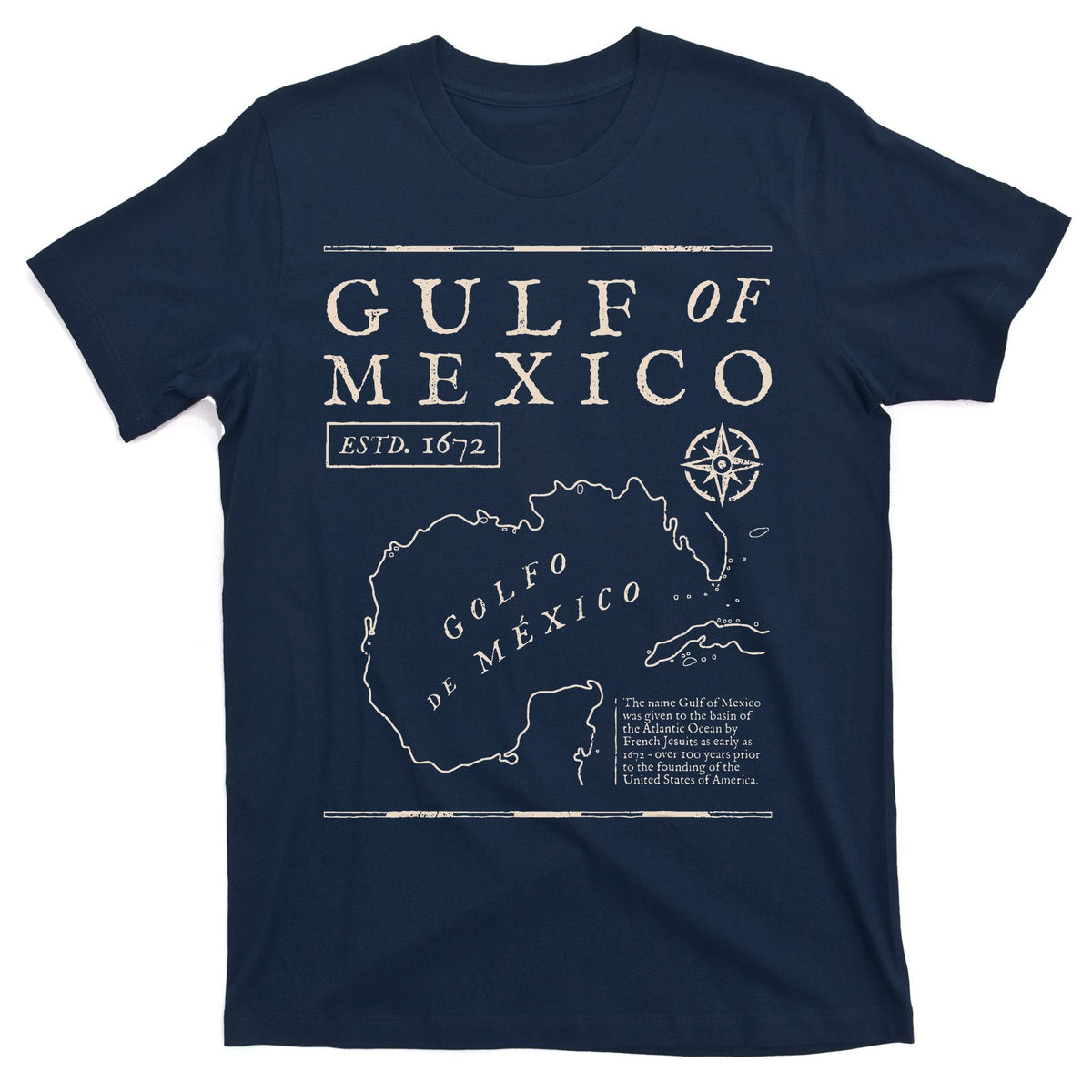 Gulf Of Mexico 1672 Historic Map T-Shirt product image 1