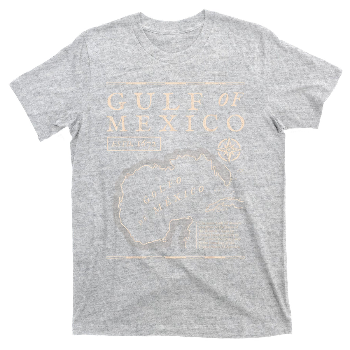 Gulf Of Mexico 1672 Historic Map T-Shirt product image 9