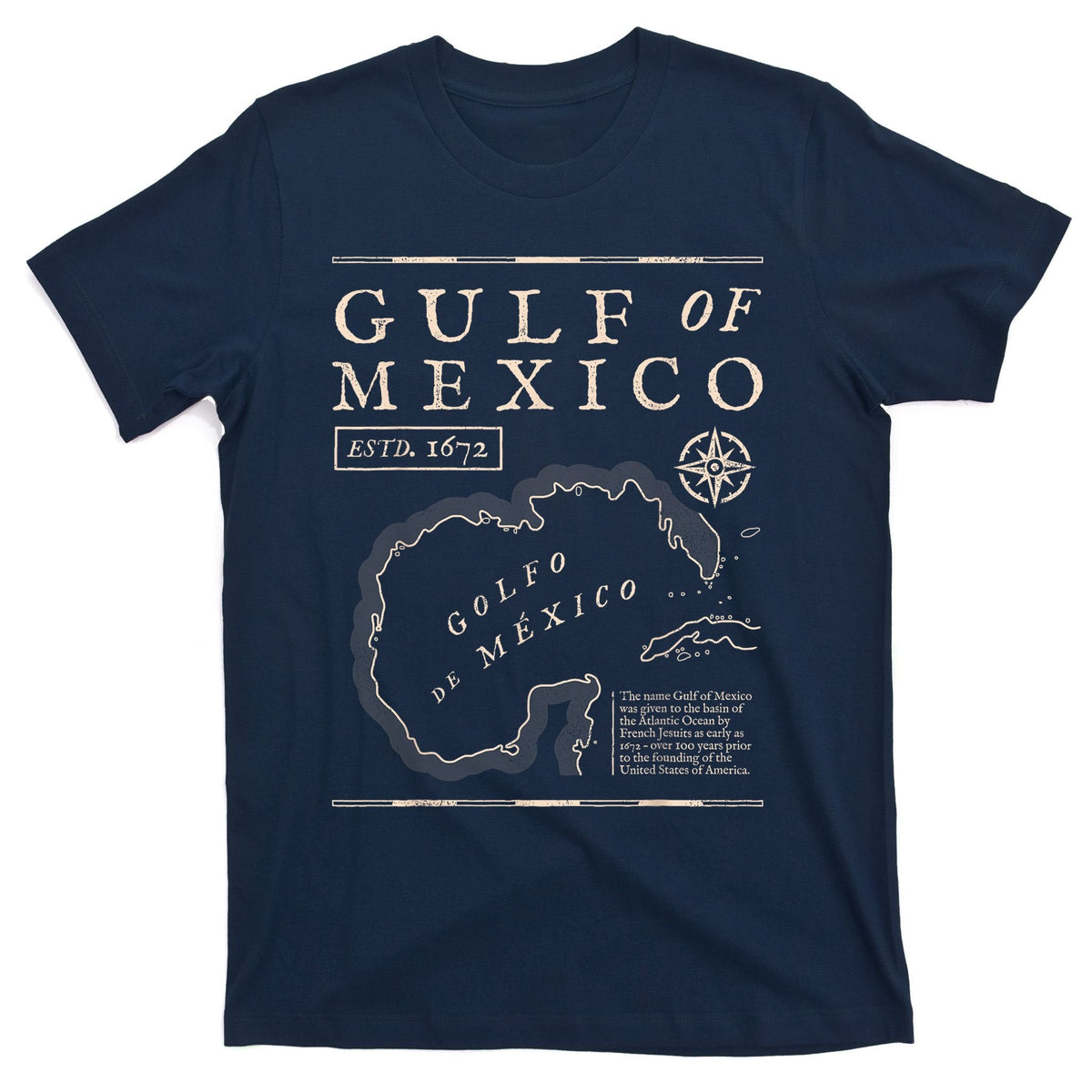 Gulf Of Mexico 1672 Historic Map T-Shirt product image 1