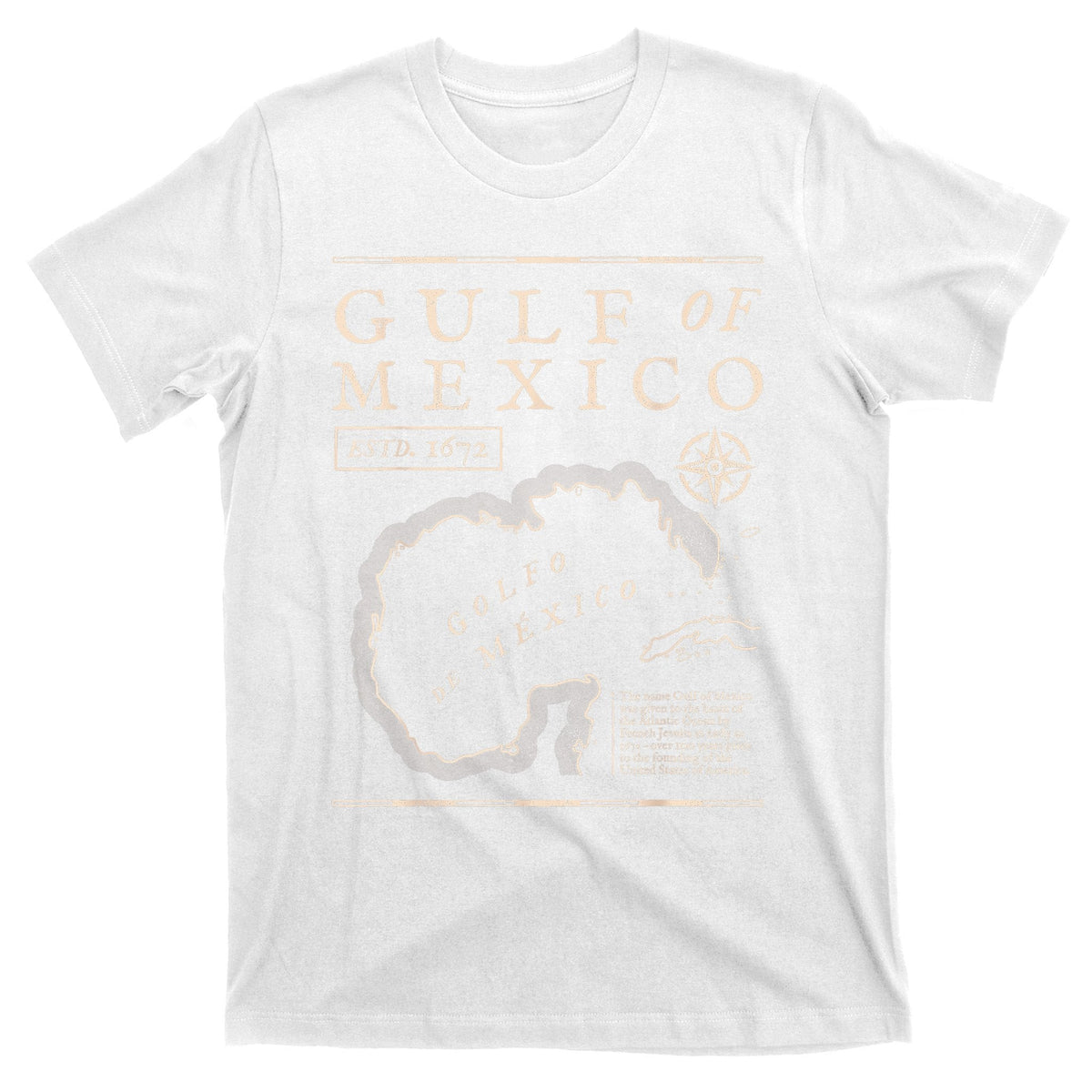 Gulf Of Mexico 1672 Historic Map T-Shirt product image 11