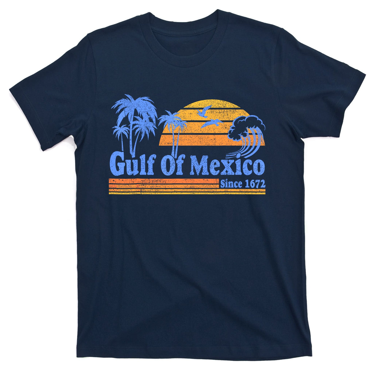 Gulf Of Mexico Since 1672 Retro Vintage Beach T-Shirt product image 1
