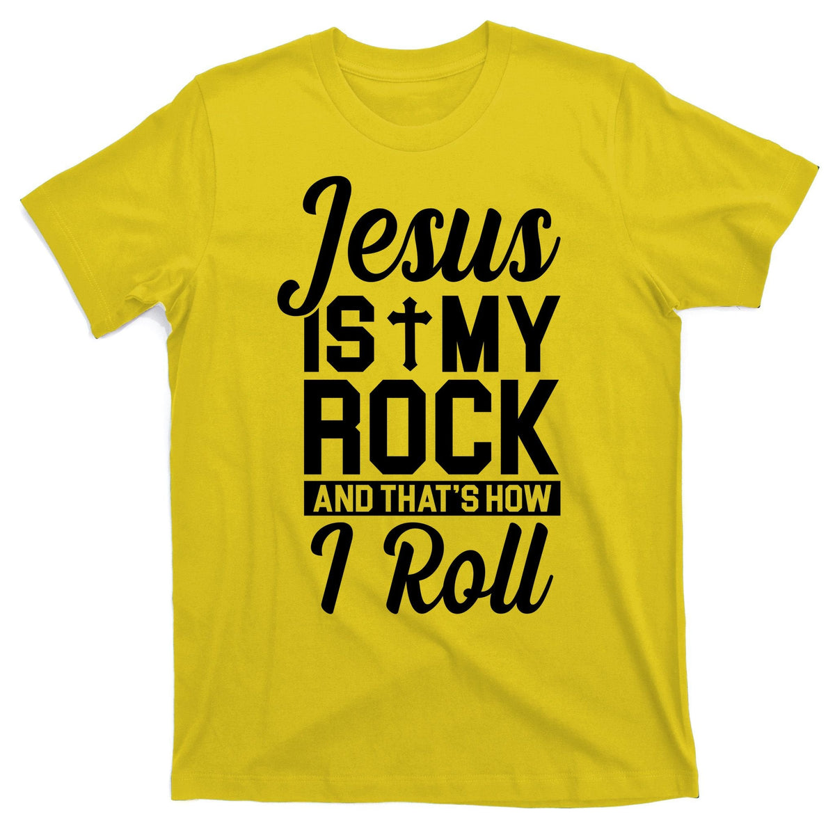 Jesus Is My Rock And That's How I Roll T-Shirt product image 3