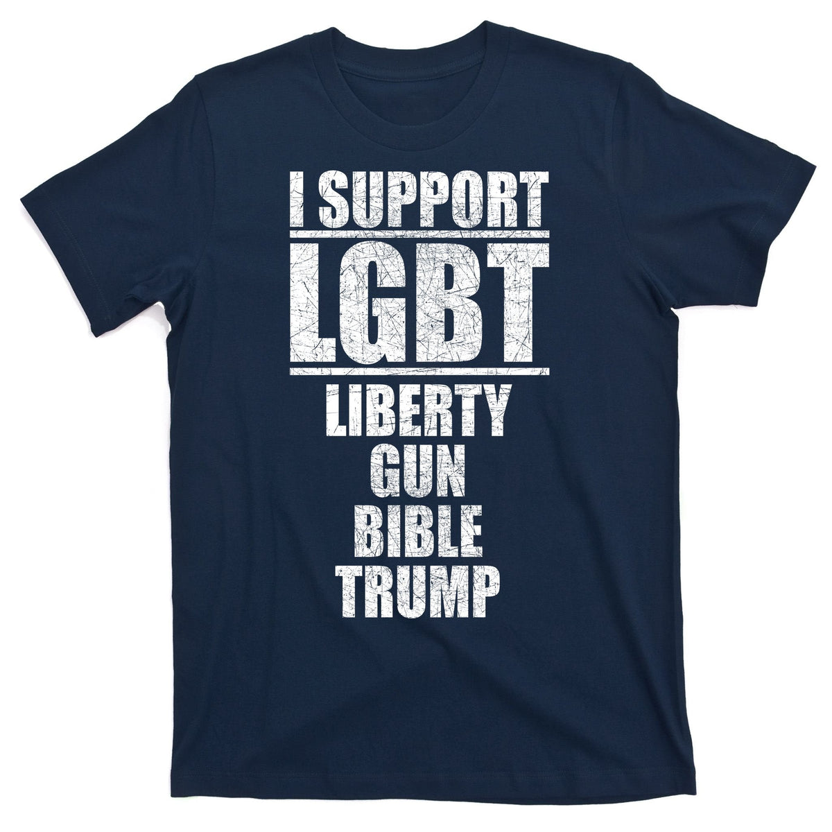 LGBT Liberty Gun Bible Trump T-Shirt product image 1