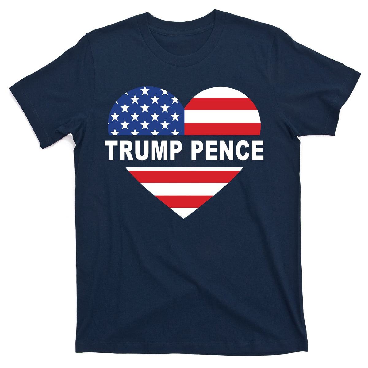 Love Trump Pence USA Heart T-Shirt product image 1