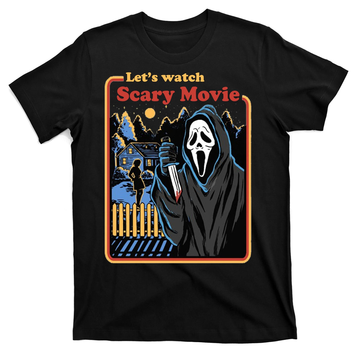 Let's Watch A Scary Movie Funny Halloween T-Shirt product image 7