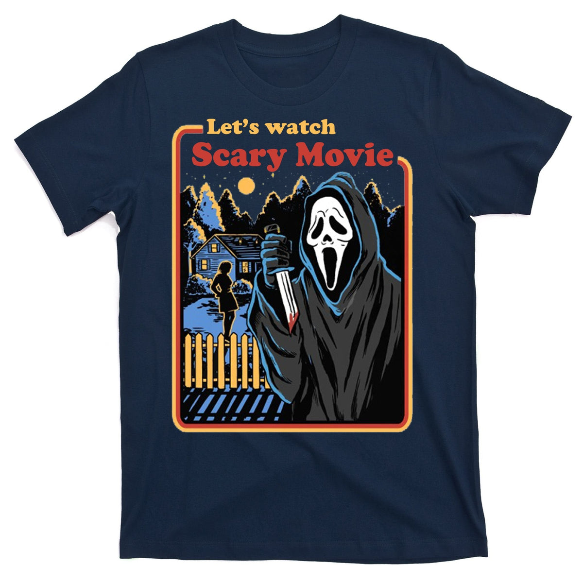 Let's Watch A Scary Movie Funny Halloween T-Shirt product image 1