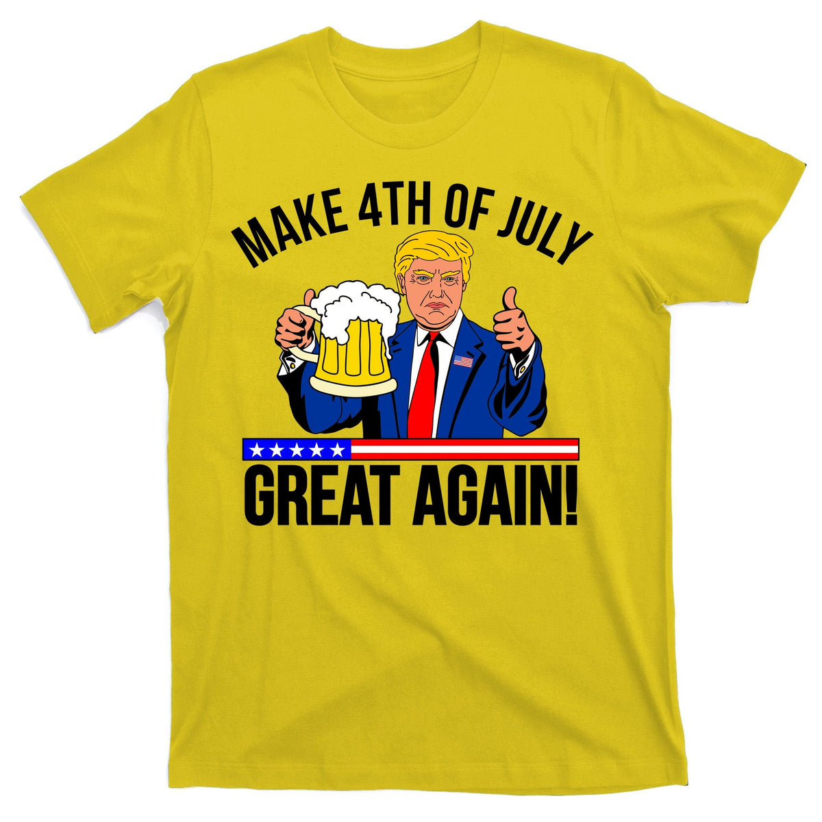 Make 4th of July Great Again! Donald Trump Beer USA T-Shirt product image 3