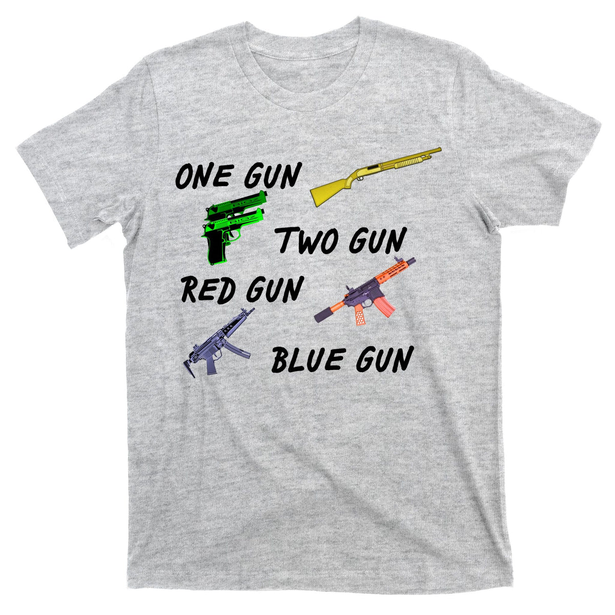 One Gun Two Red Blue T-Shirt product image 9