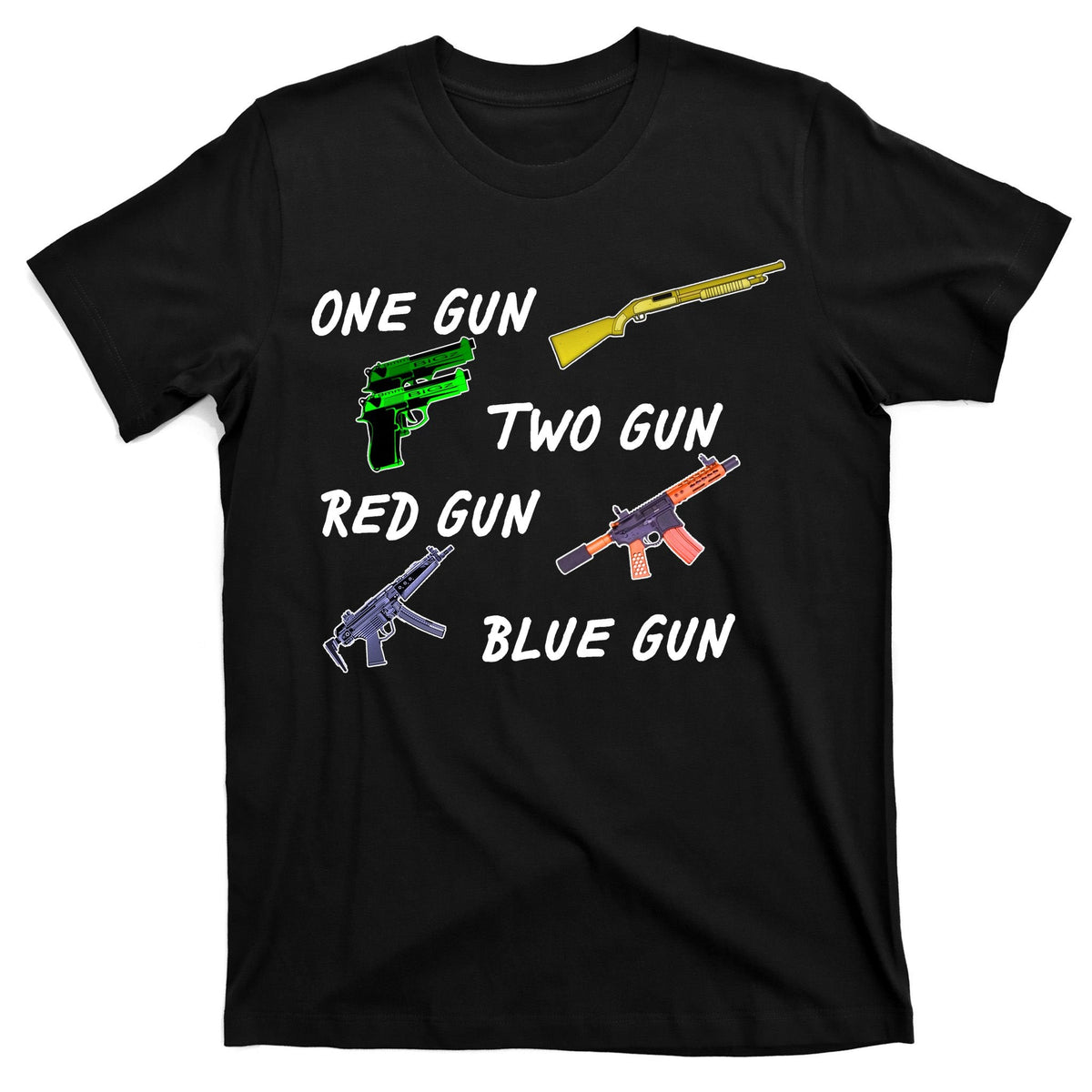 One Gun Two Red Blue T-Shirt product image 7