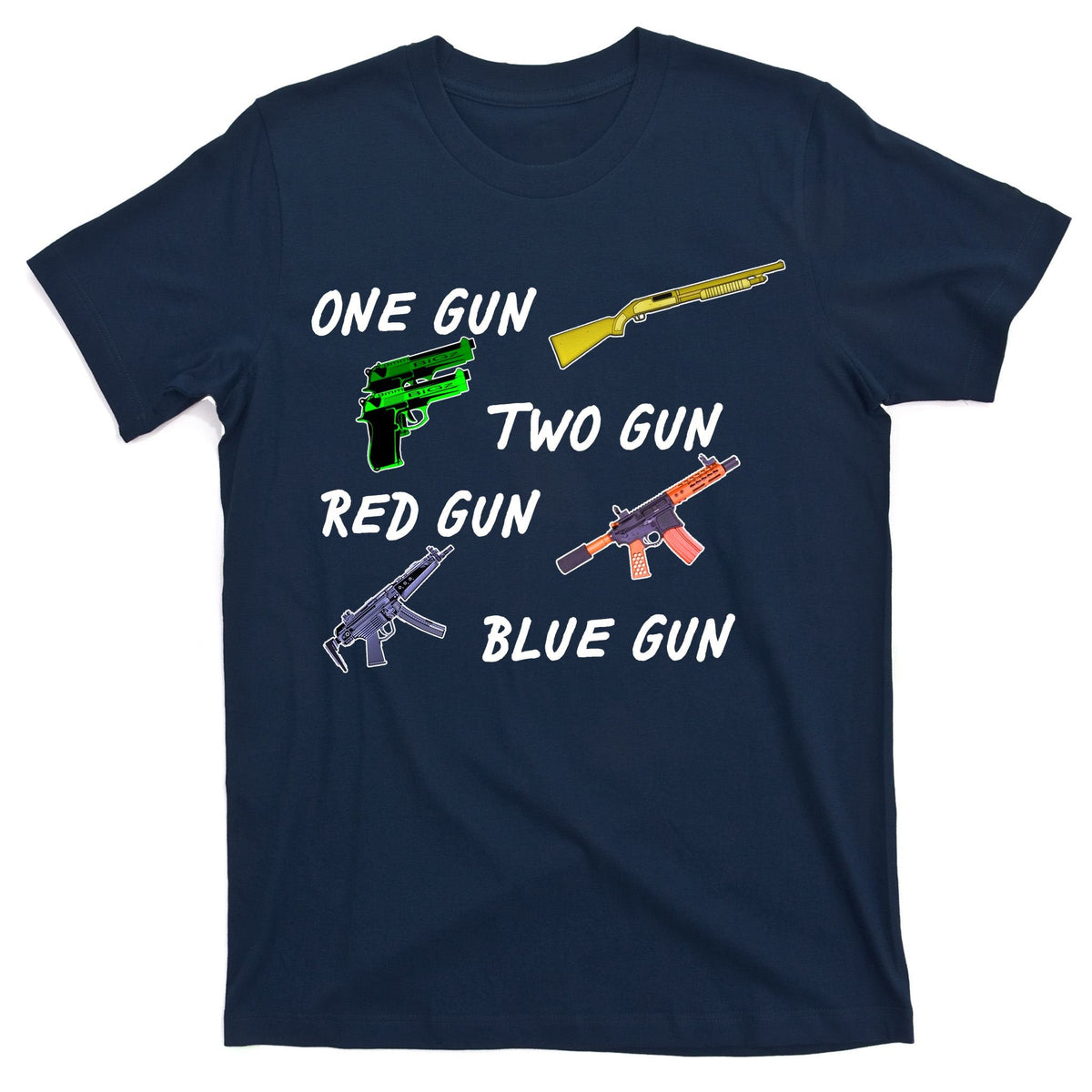 One Gun Two Red Blue T-Shirt product image 1