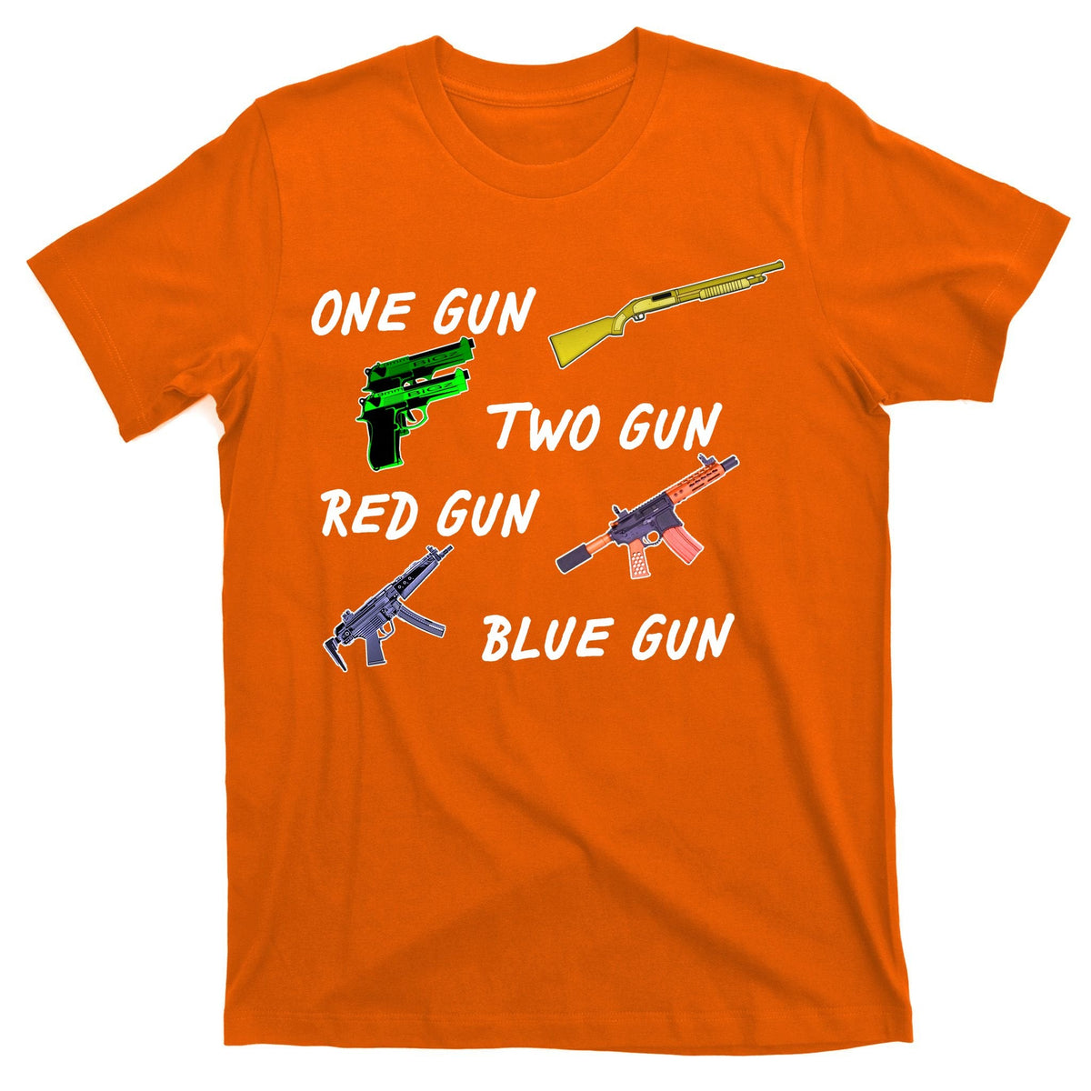 One Gun Two Red Blue T-Shirt product image 5