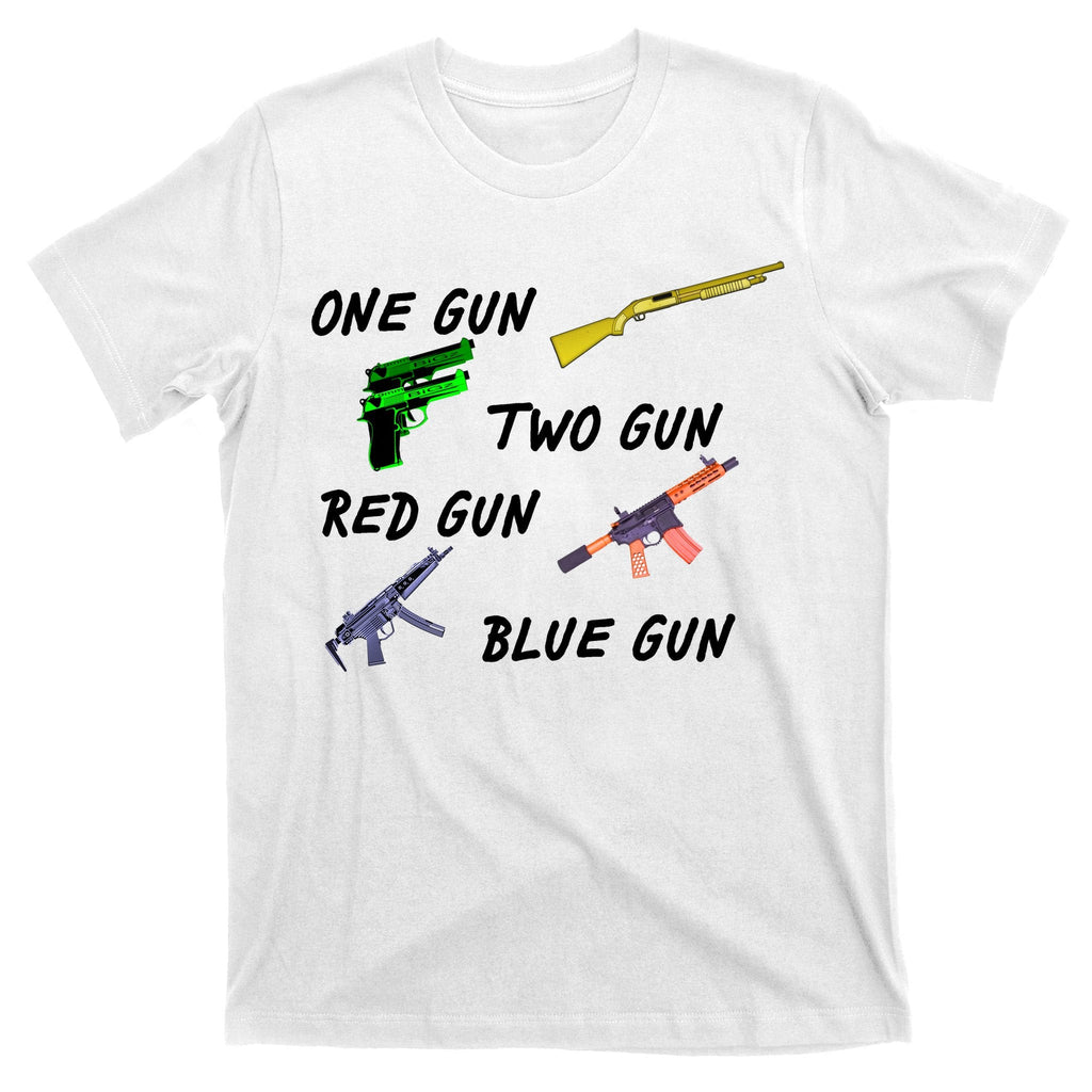 One Gun Two Red Blue T-Shirt product image 11