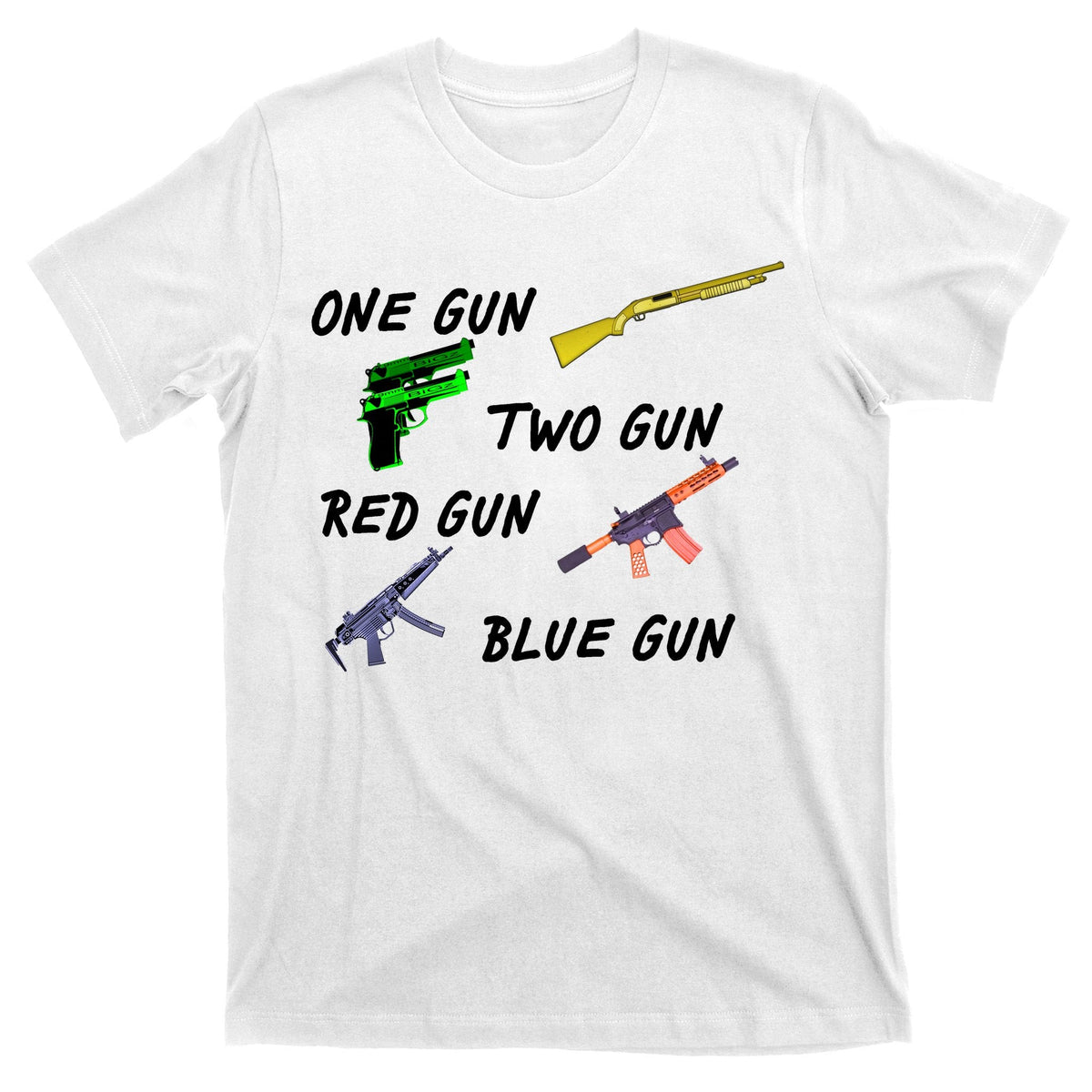 One Gun Two Red Blue T-Shirt product image 11