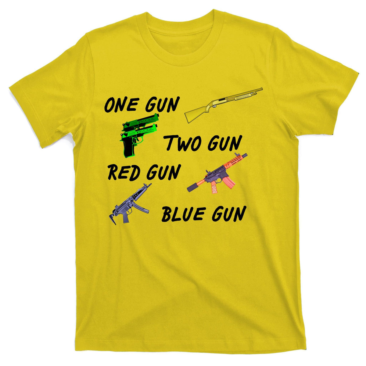 One Gun Two Red Blue T-Shirt product image 3
