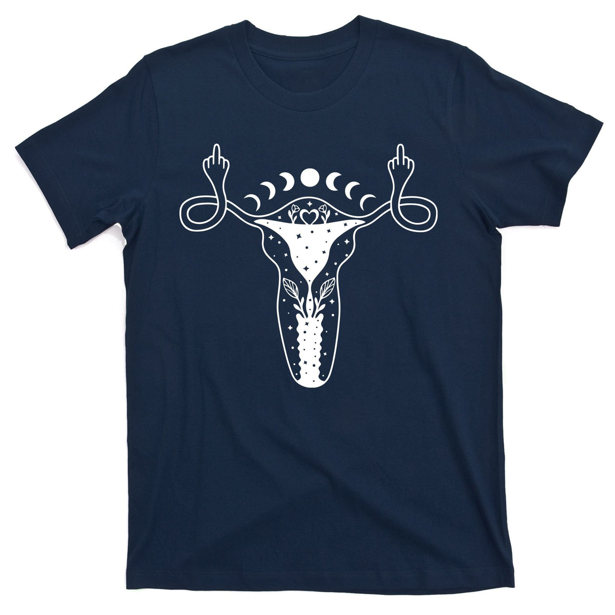 Pro Roe Middle Finger Uterus Womens Rights T-Shirt product image 1